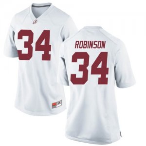 Women's Alabama Crimson Tide #34 Quandarrius Robinson White Replica NCAA College Football Jersey 2403CBNV4